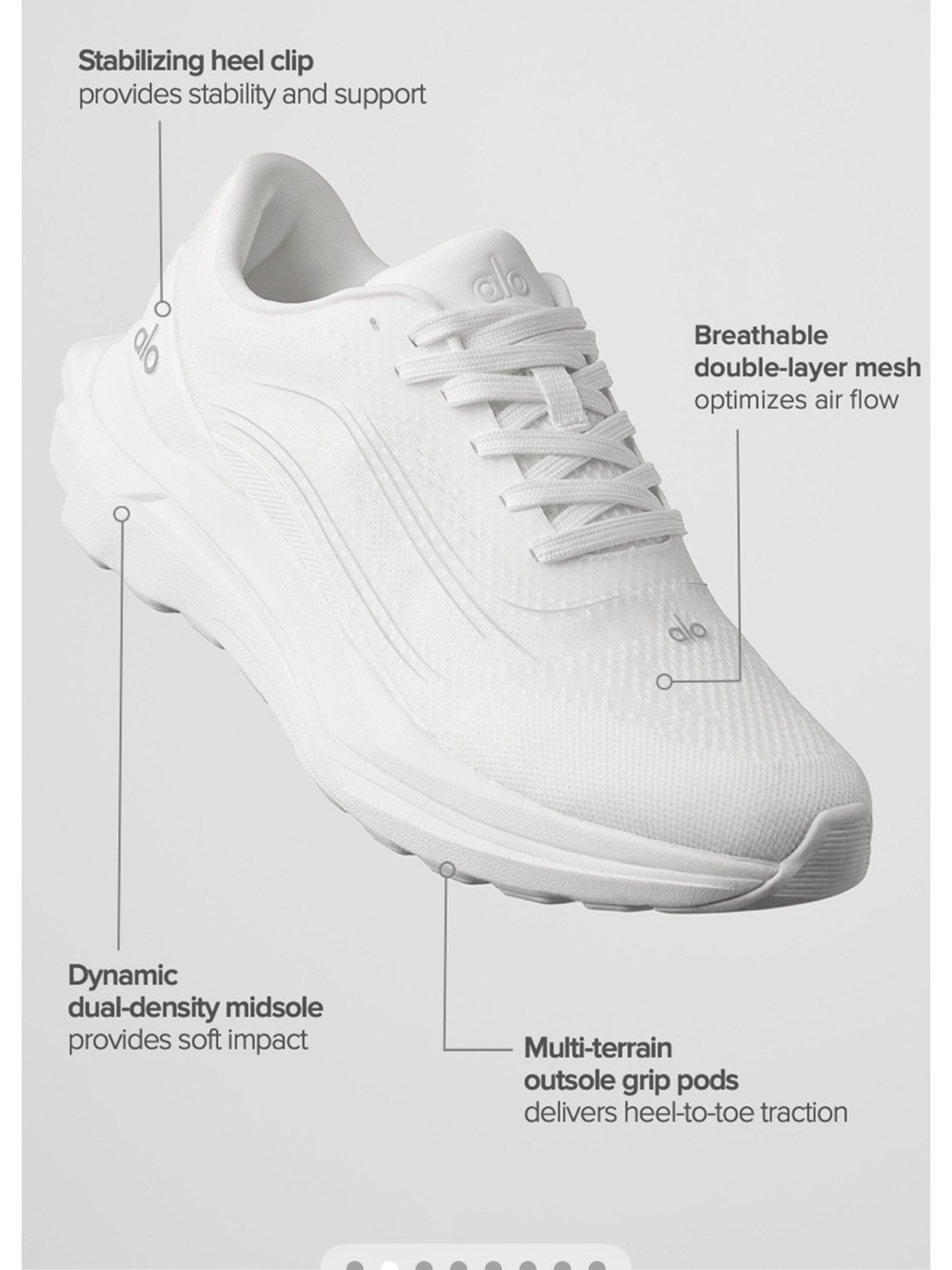 ALO Yoga Women's White Breathable Athletic Sneaker
